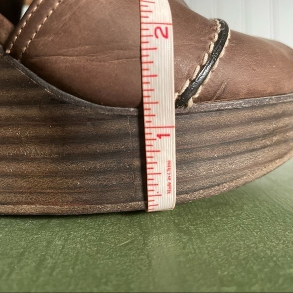 Chloe Stacked Heel Wedges w Peep Toes in Leather - Picture 10 of 13